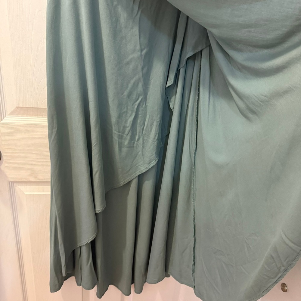 O'Neill Ambrosio Tulip Hem Skirt Women's Small Balsam Green Sage High Low Maxi - Picture 2 of 12